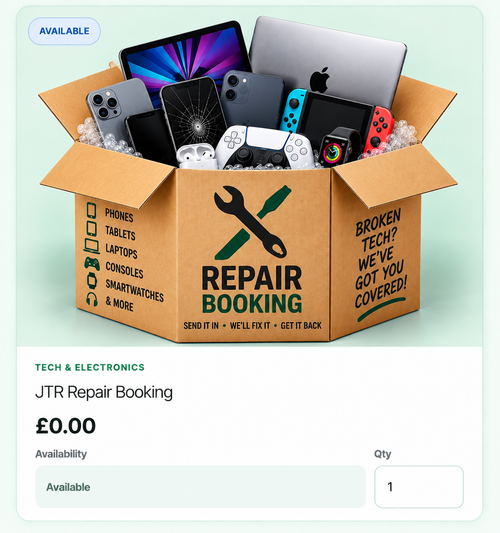 JTR Repair Booking - send in your broken phones, tablets, laptops, consoles and other tech for repair